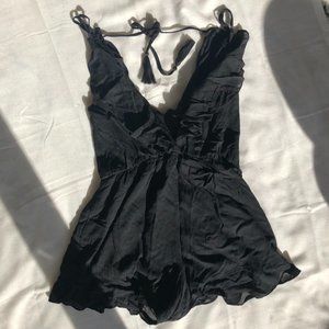 Boutique Black Ruffled Romper